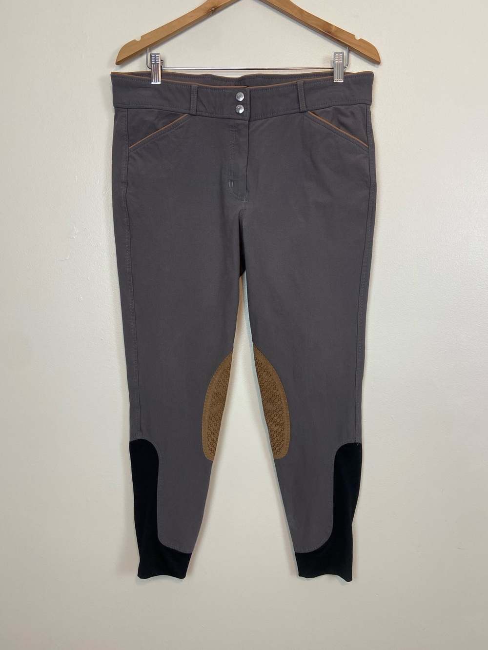 Dover Saddlery Gray Knee Patch Riding Breeches Pants Size 32 Equestrian